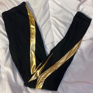 Akira metallic gold accent leggings